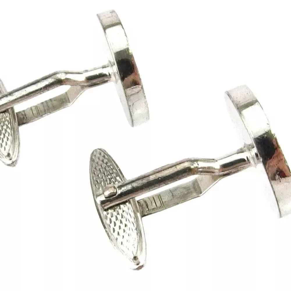 dunhill cuff logo button 925 Silver Authentic Used